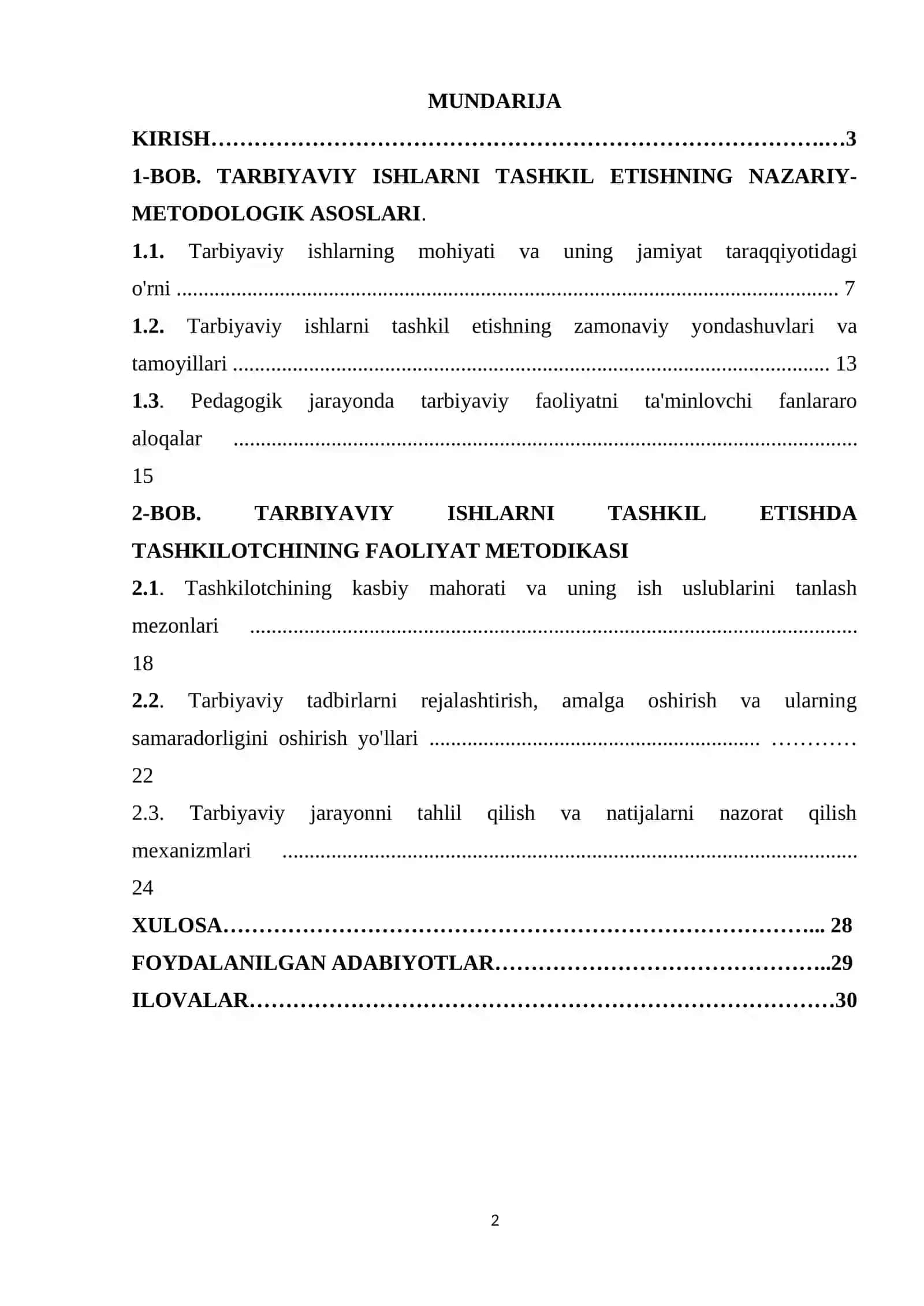 Tarbiyaviy ishlarni tashkil etishda tashkilotchining ishlash metodikasi. 2