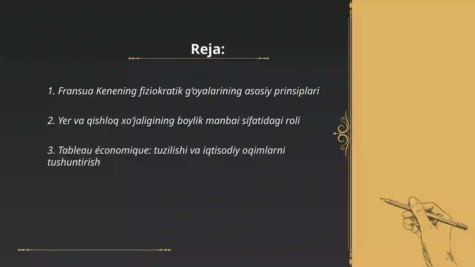 Fransua Kenening iqtisodiy nazariyalari 2