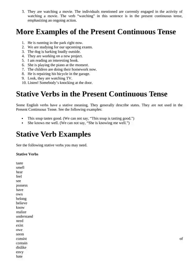 Present continuous 2