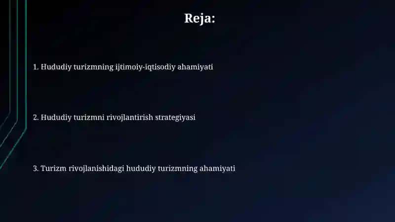 Turizm rivojlanishidagi hududiy turizmning ahamiyati 2