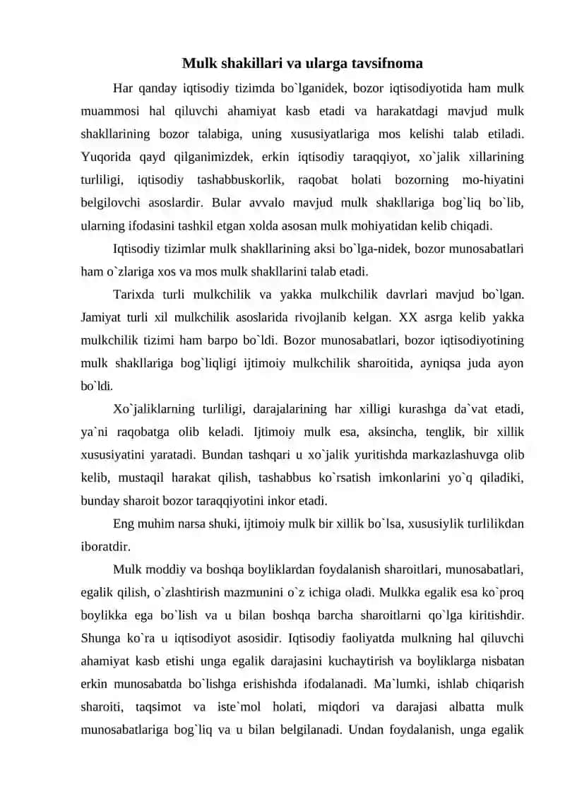 Mulk shakillari va ularga tavsifnoma 2