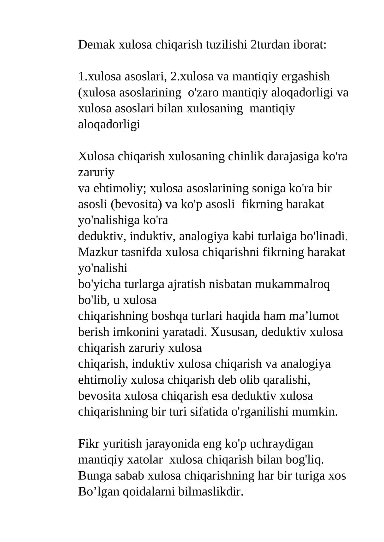 XULOSA CHIQARISHNING UMUMIY MANTIQIY TAVSIFI 2