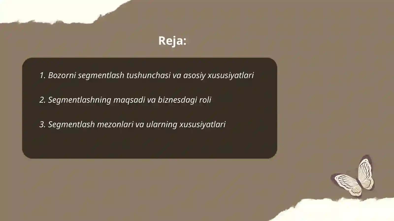 Bozorni segmentlash xususiyatlari 2