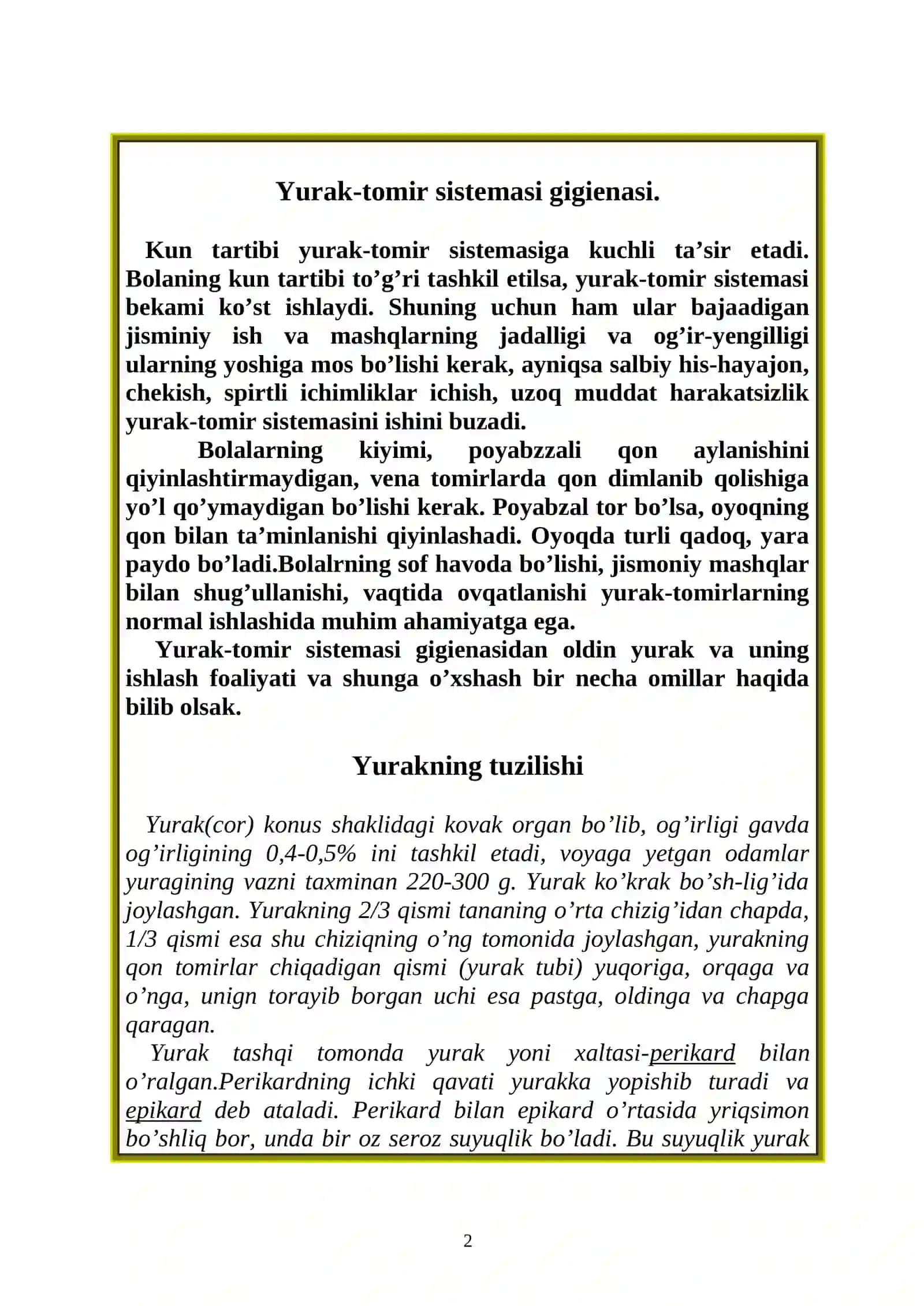 Yurak-tomir sistemasi gigienasi 2