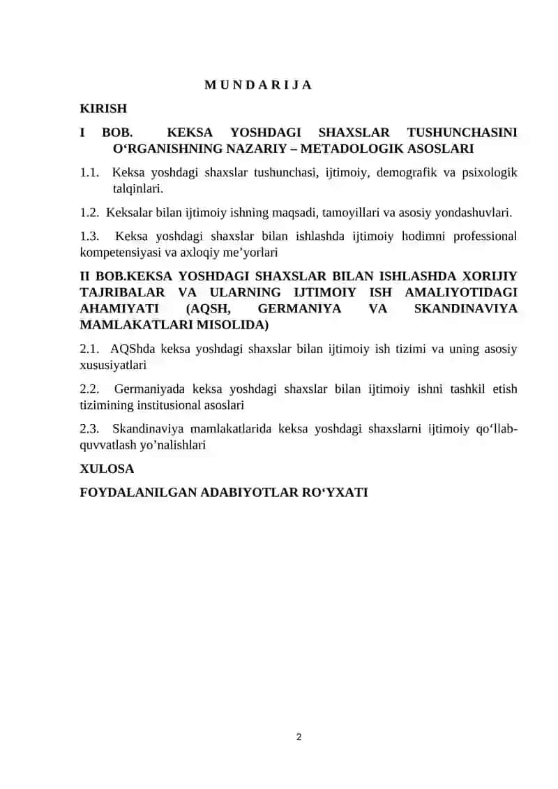 Keksa yoshdagi shaxslar bilan ijtimoiy ishning o‘ziga xos jihatlari 2