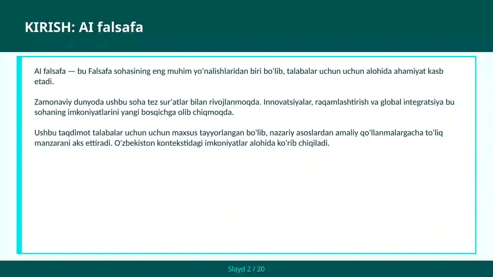 AI falsafa 2