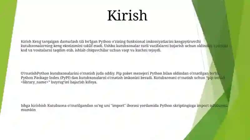 Python Dasturlash Tili Kutubxonalari: OʻRnatish Va Ishga Tushirish 2