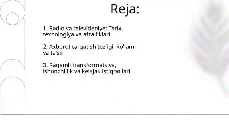 Radio va televideniye tezkor va ommaviy axborot vositasi 2