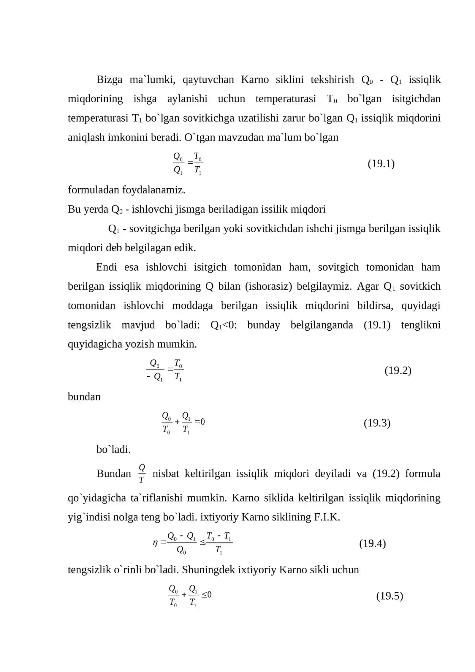 Klauzius tengsizligi. Entropiya va ehtimollik 2