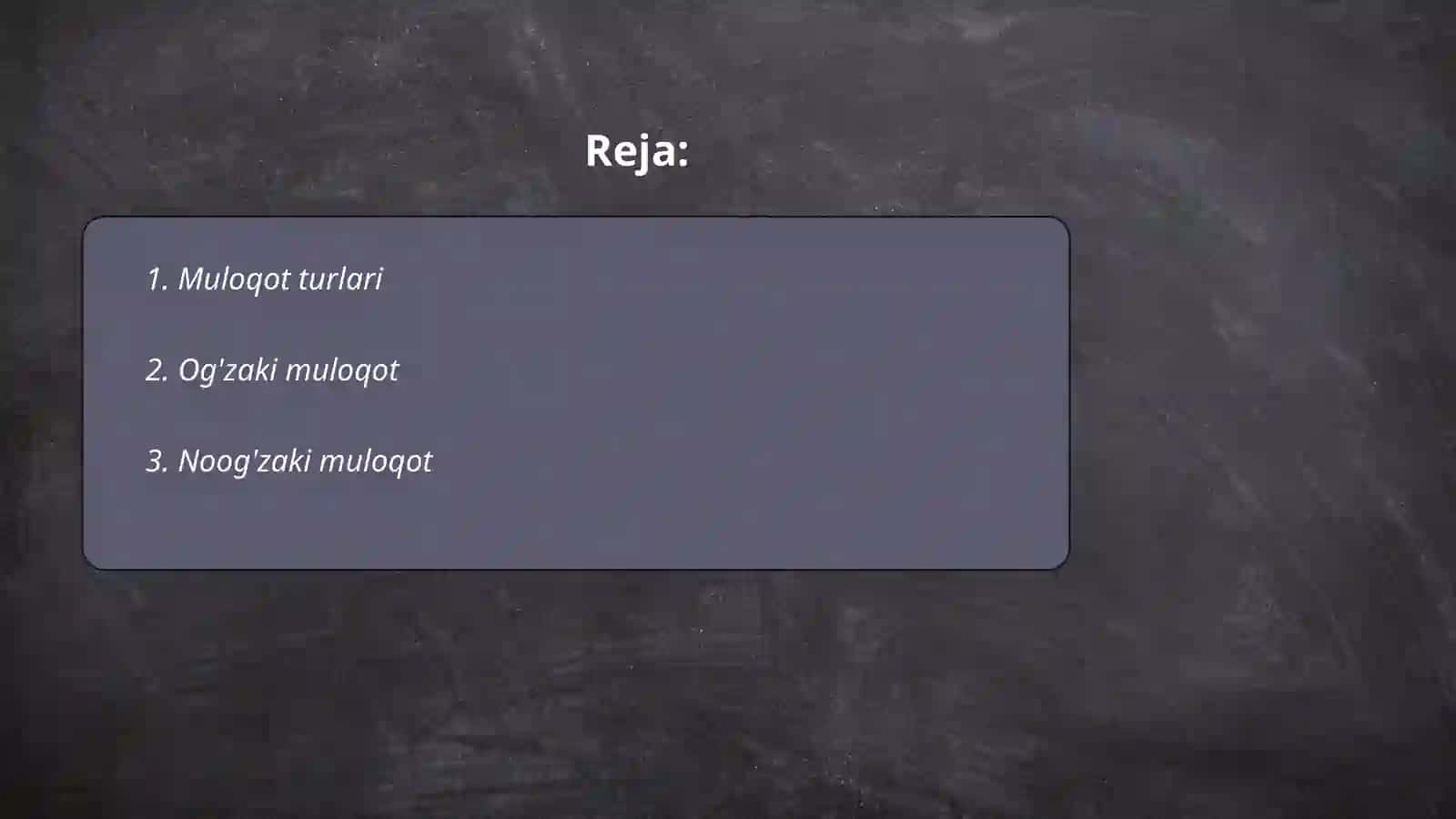 Muloqot turlari 2
