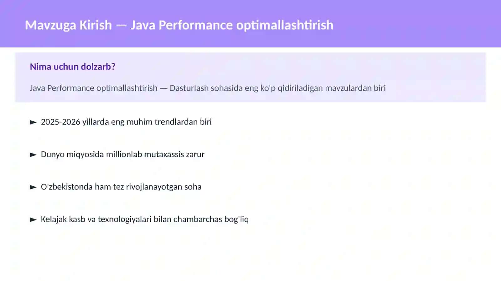 DASTURLASH | JAVA VA KORXONA 2