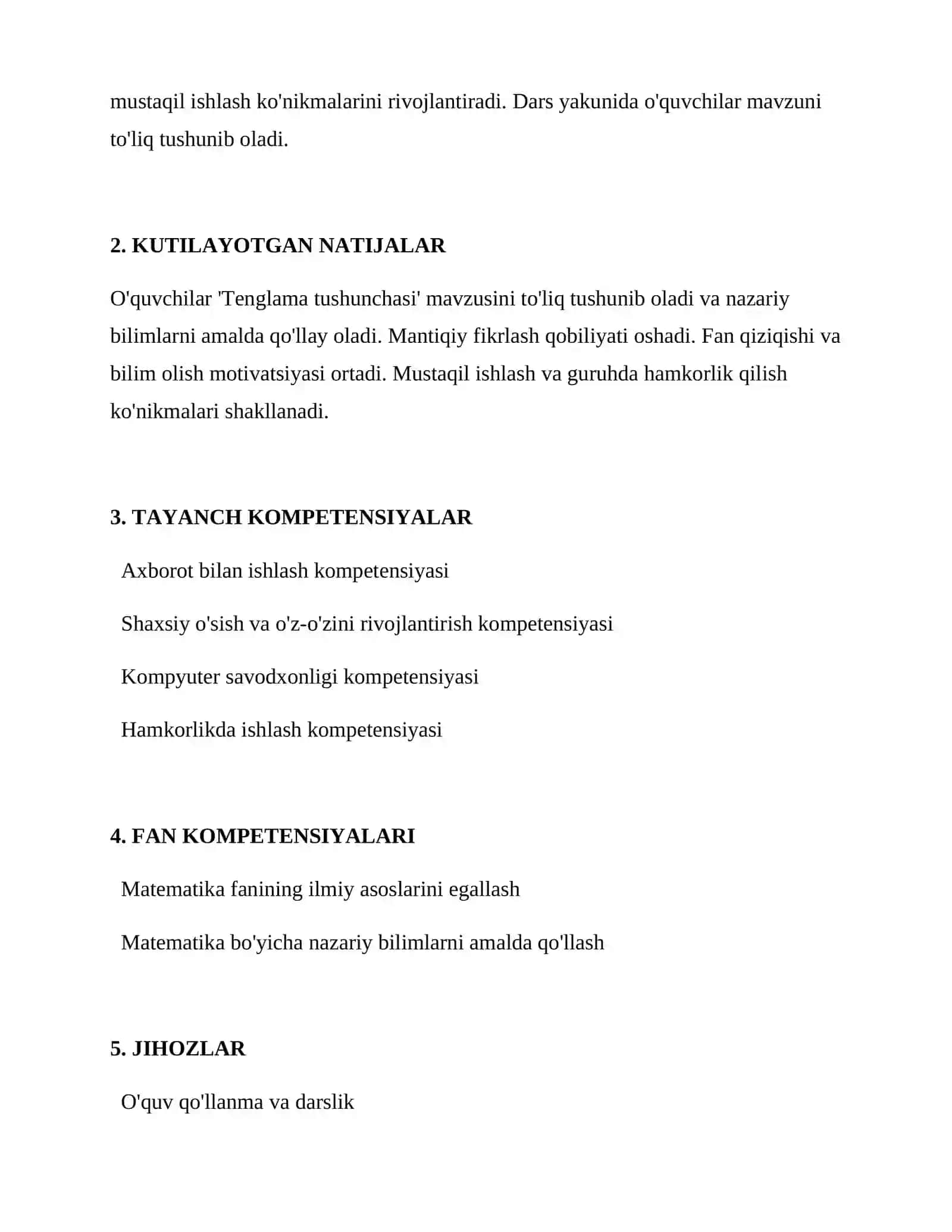 Tenglama tushunchasi 2