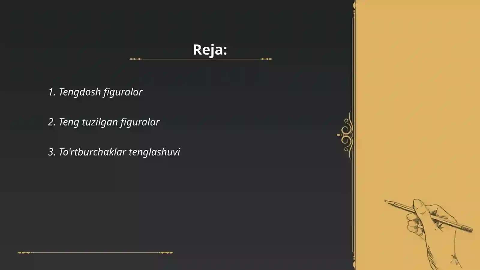 Tengdosh va teng tuzilgan figuralar haqida malumot 2