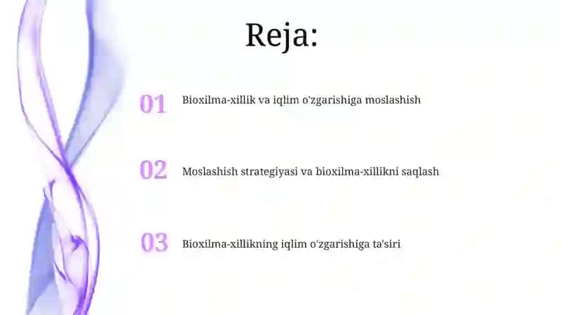 Biologik xilma-xillik va iqlim o'zgarishiga moslashish 2