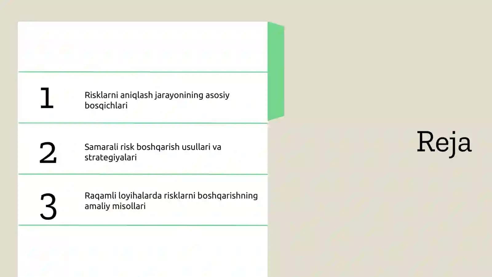 Raqamli loyihalarda risklarni aniqlash va boshqarishning samarali usullari 2