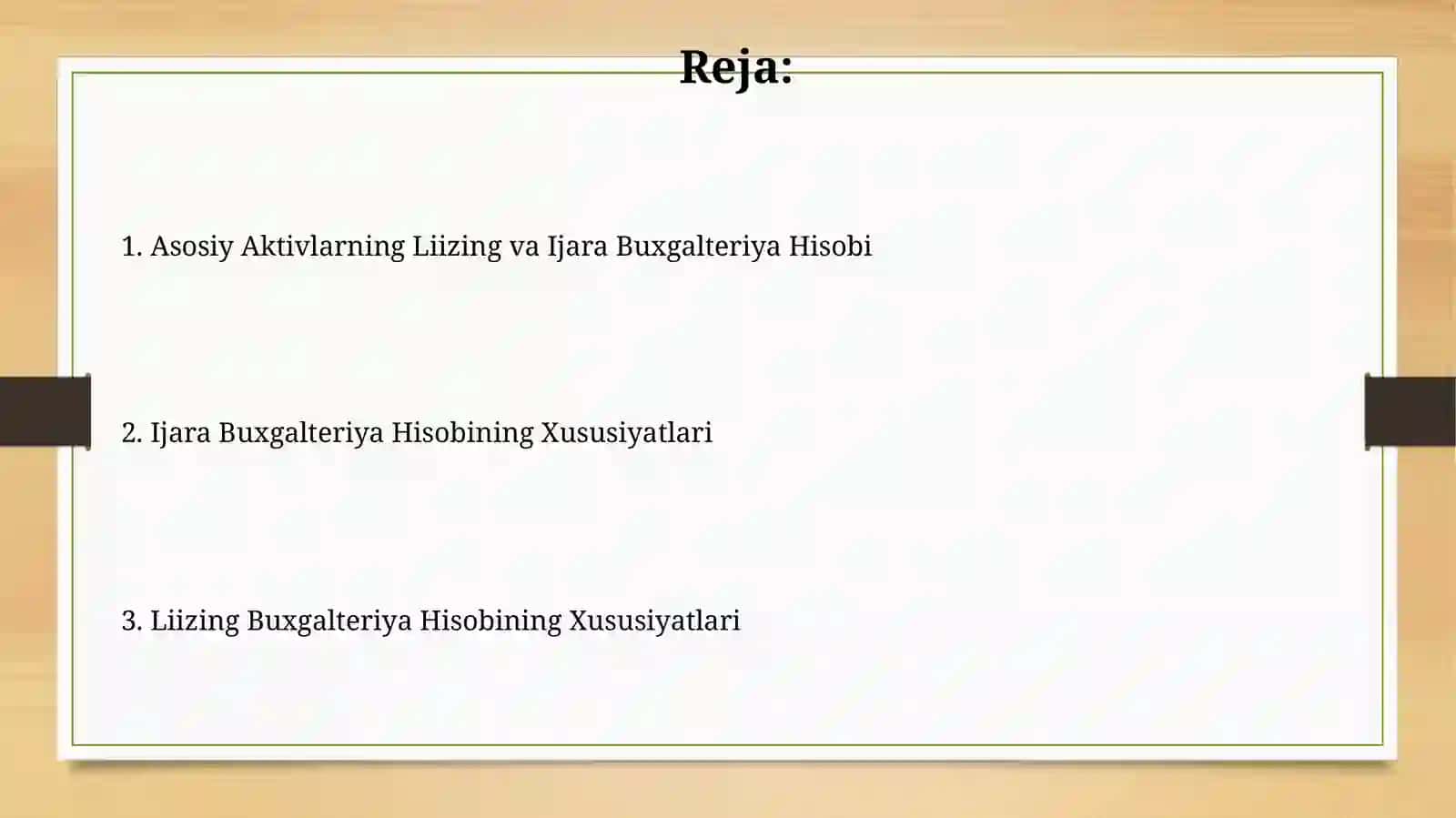 Asosiy vositalarni ijaraga olish va ijaragaberish hisobi 2