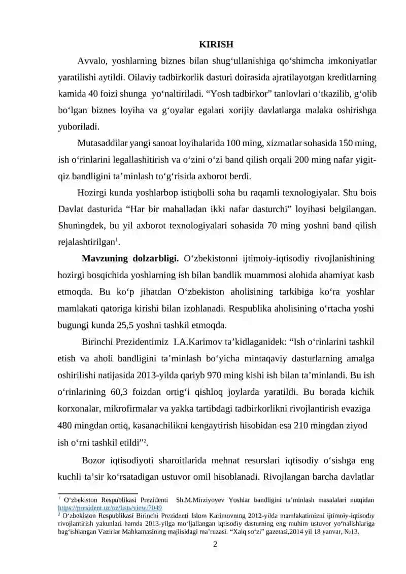 Yoshlarni Mehnat Bozoriga To‘g‘ri Yo‘naltirish Masalalari 2