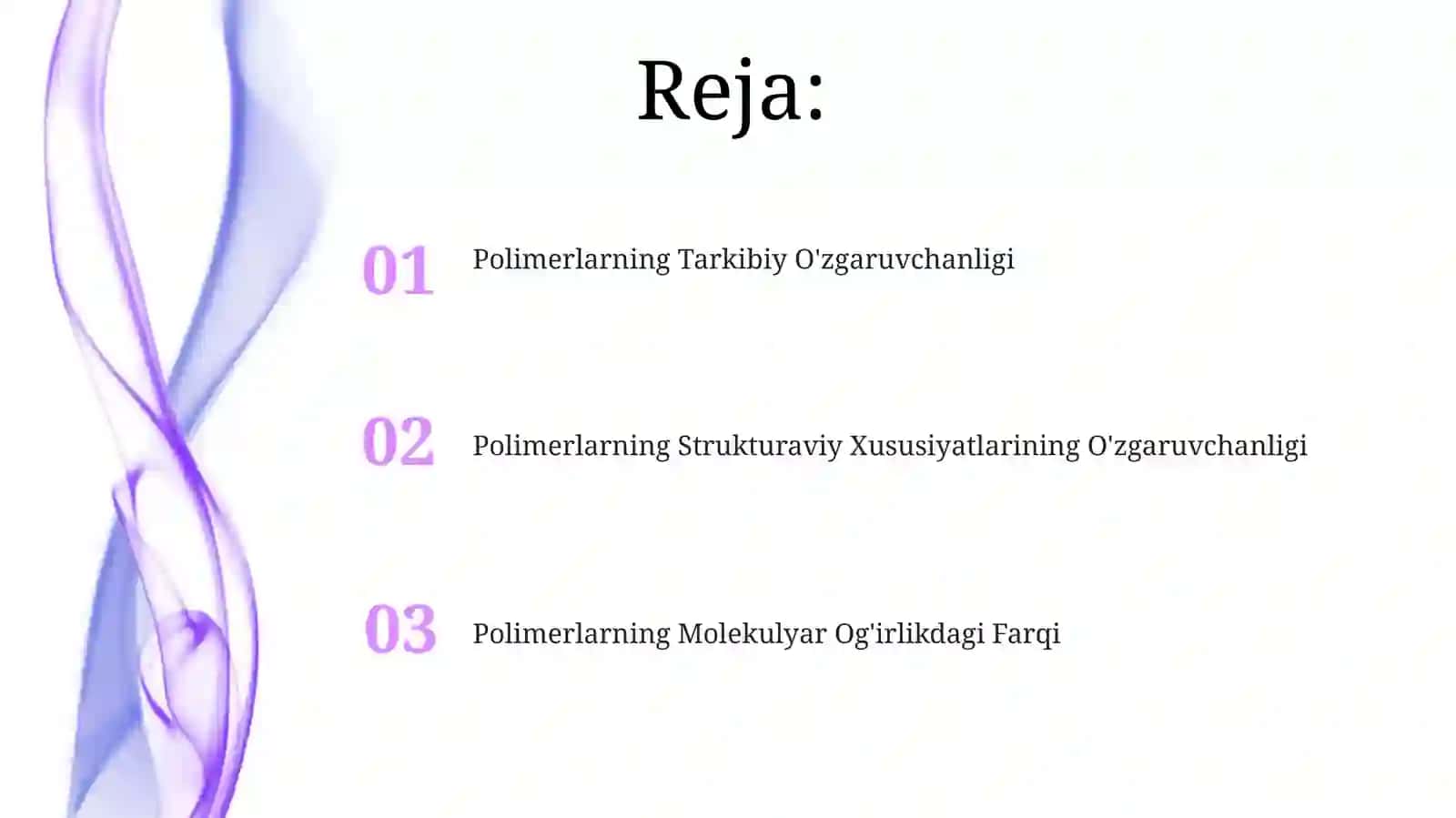 Polimerlarning oʻzgaruvchanligi 2