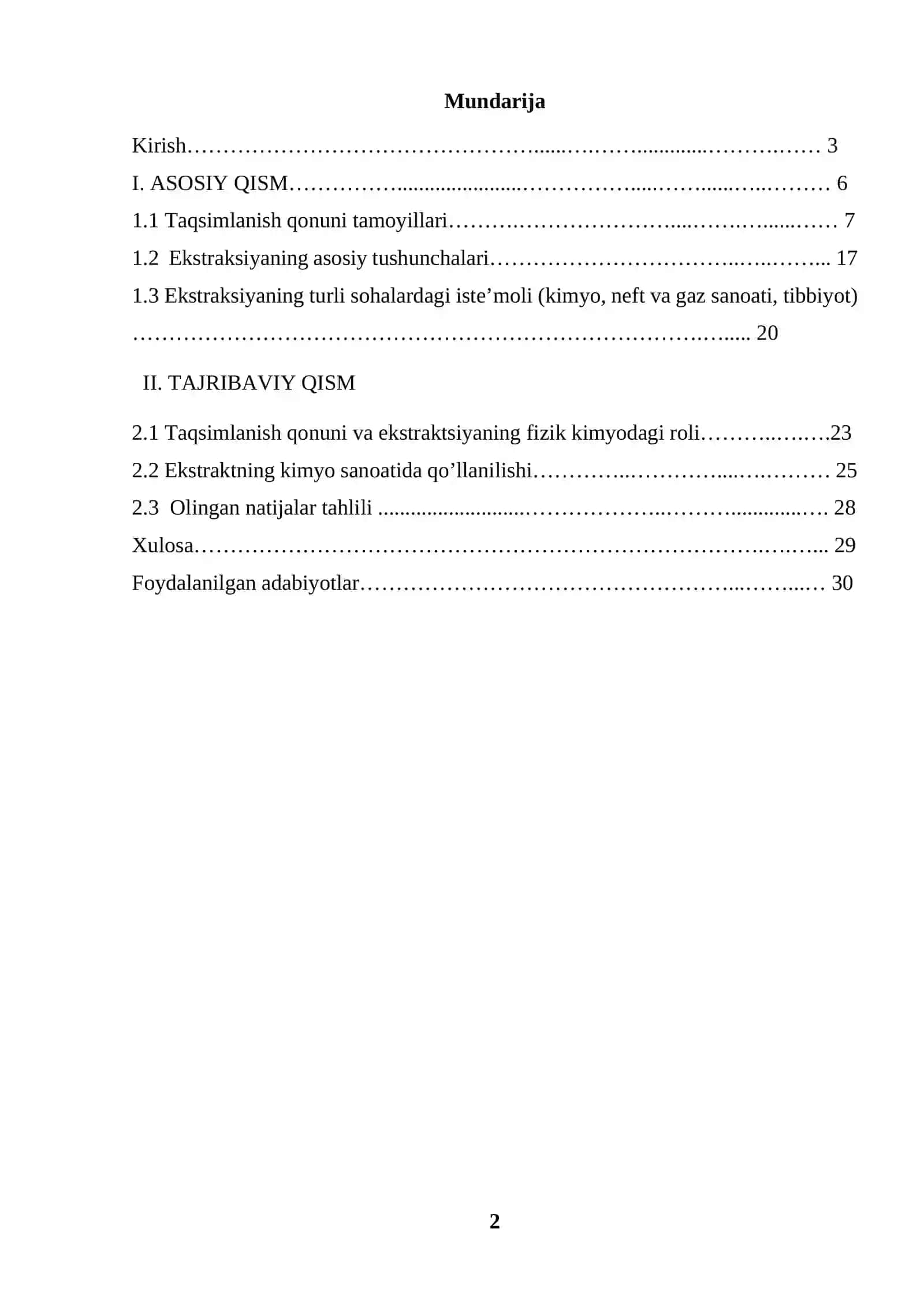 Taqismlanish qonuni, ekstraksiya 2