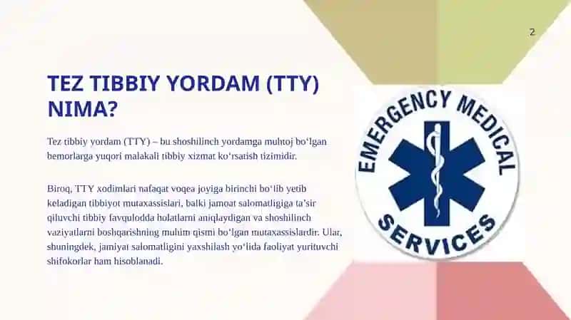 Tez tibbiy yordam va uning strukturasi haqida tushuncha 2