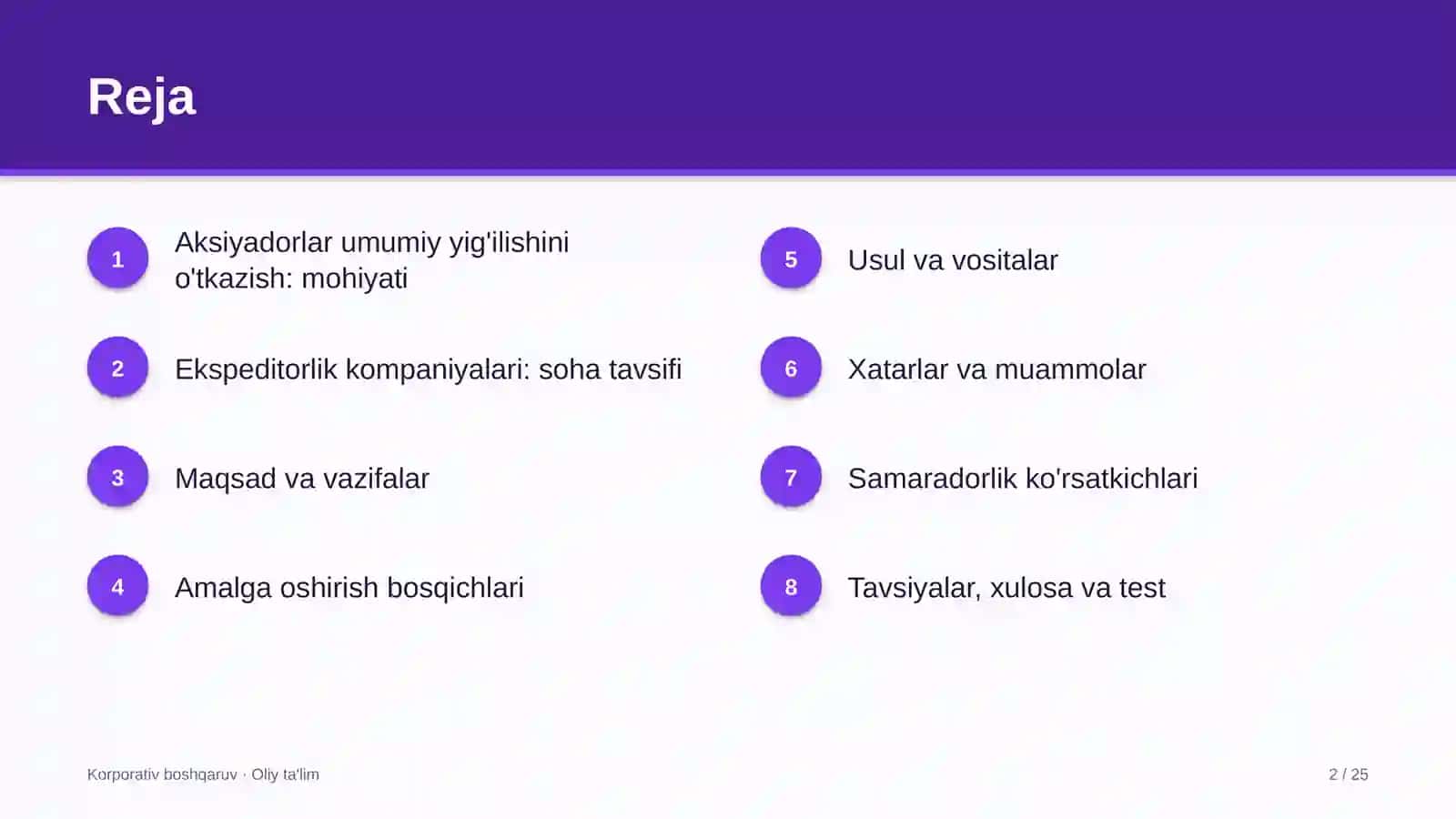 Ekspeditorlik kompaniyalarida aksiyadorlar umumiy yig'ilishini o'tkazish 2