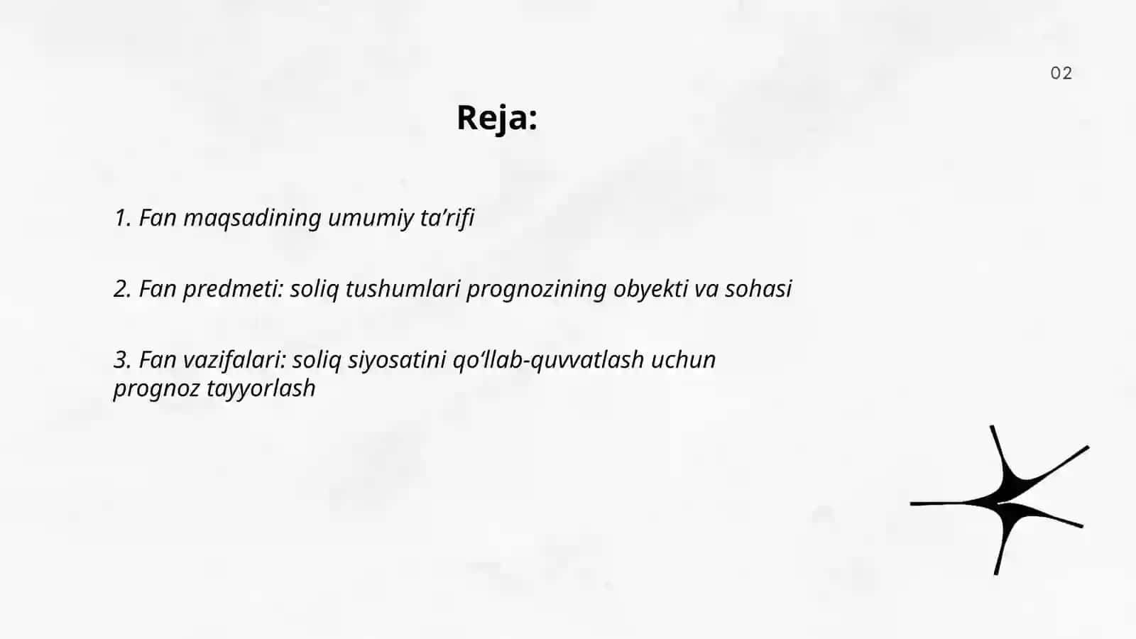 Soliq tushumlari prognozi fanining maqsadi, predmeti va vazifalari 2