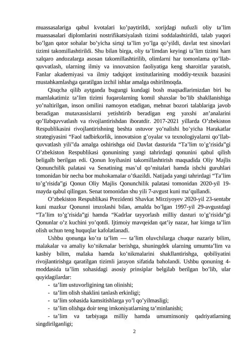 Oliy maktabda o’quv jarayoni 2