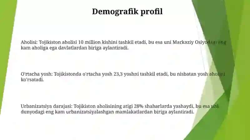 Tojikiston Respublikasi Aholisi Va Iqtisodiyoti 2