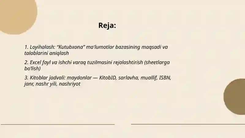 Kutubxona ma'lumotlar bazasi 2