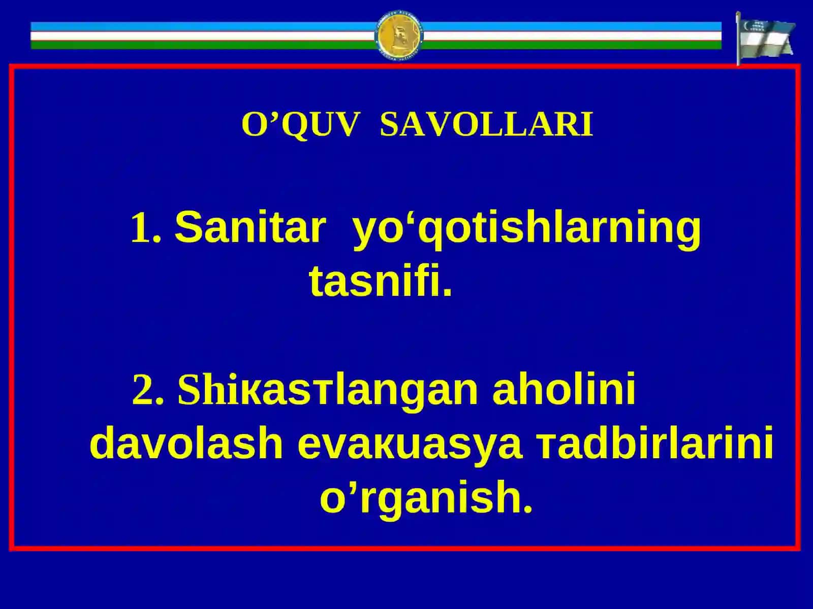 ТОShKENT PEDIATRIY ТIBBIYOT INSTITUTI FUQARO MUXOFZASI KURSI 2