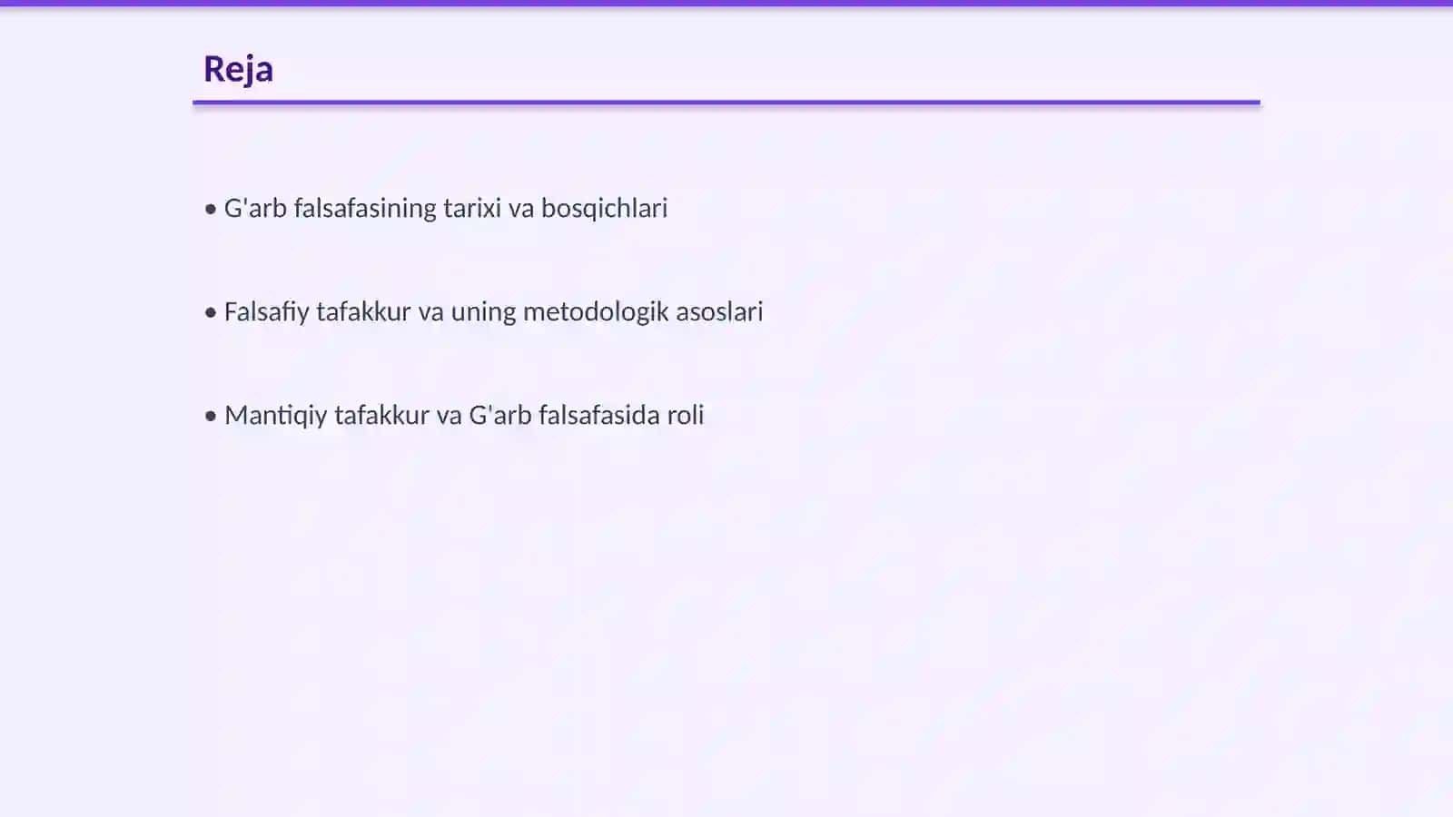 Falsafiy tafakkur taraqqiyoti;G'arb falsafasi 2