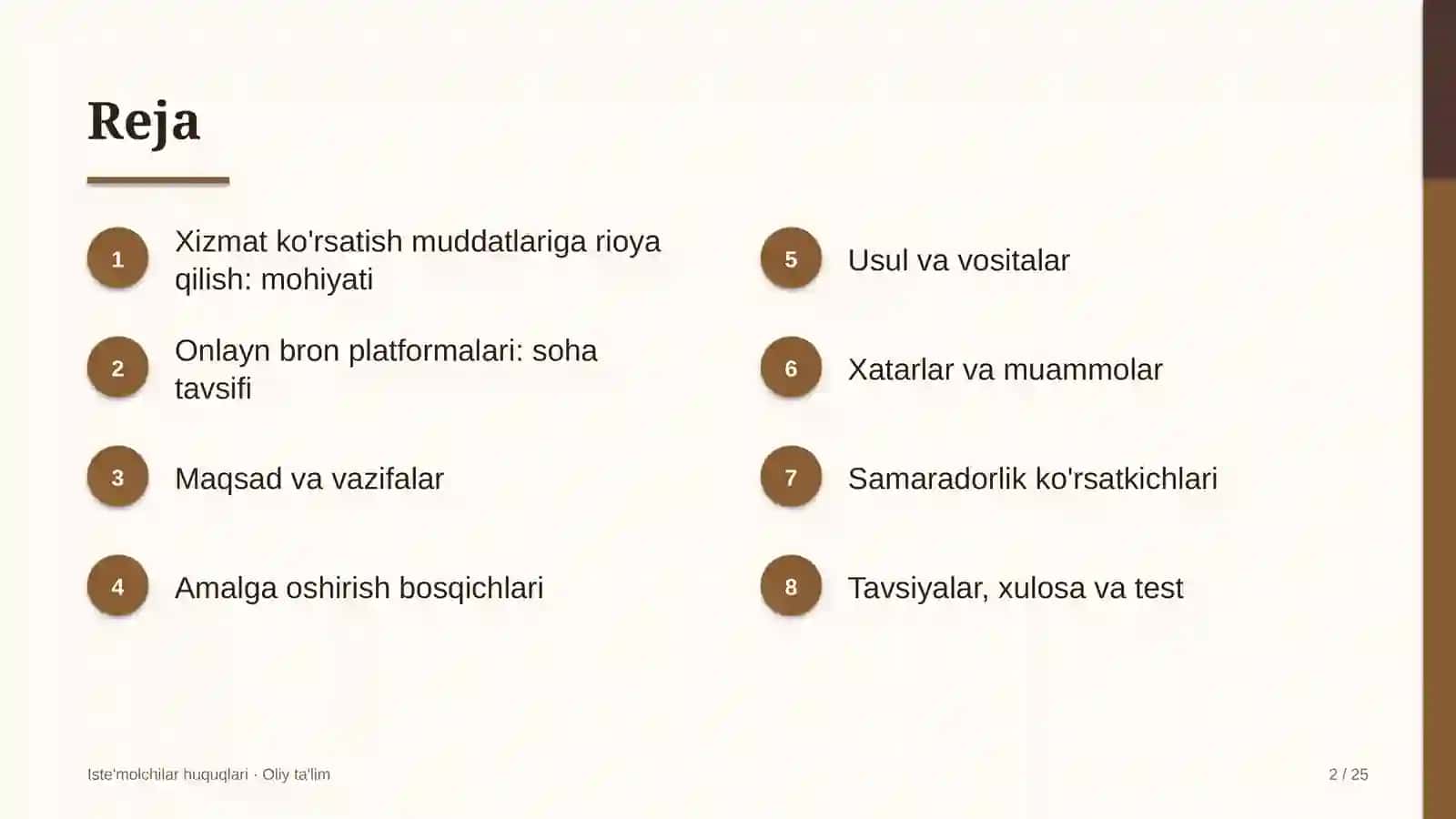 onlayn bron qilish platformalarida xizmat ko'rsatish muddatlariga rioya qilishni ta'minlash 2791 2