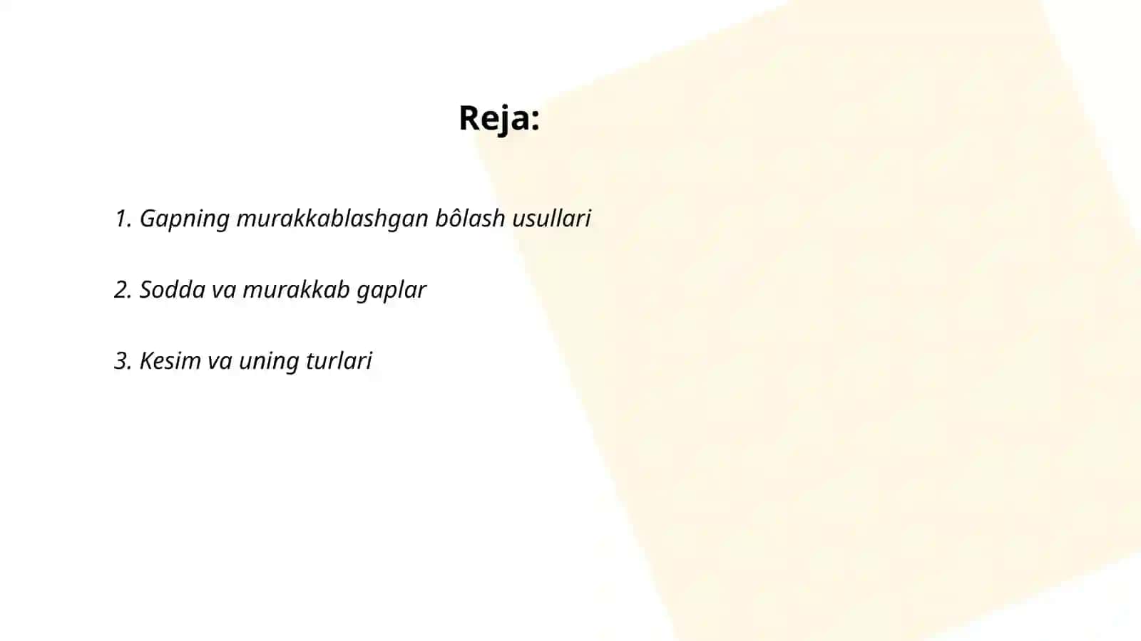 Gapning aktual bôlinishi 2