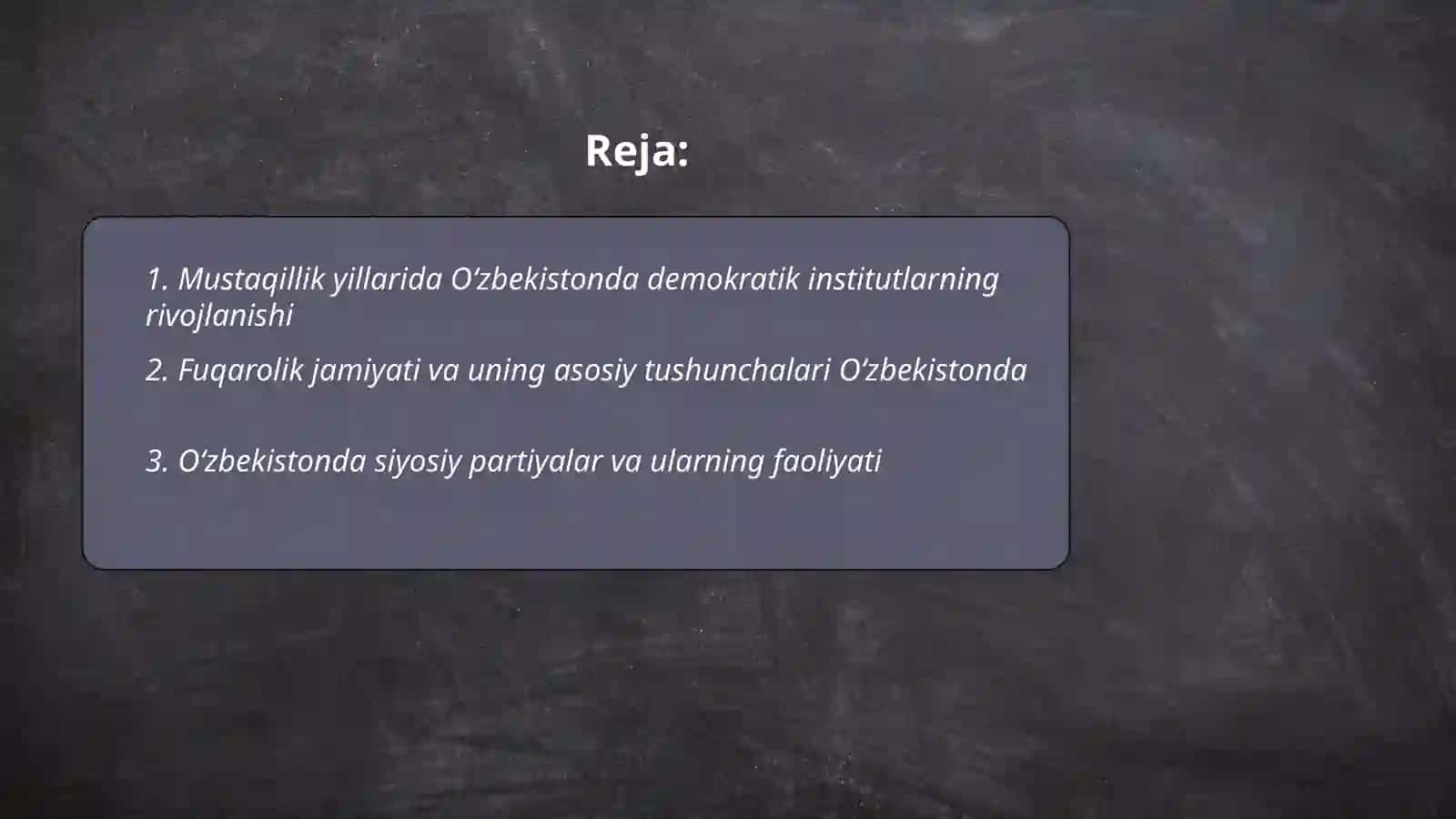 Fuqarolik jamiyati va uning asosiy tushunchalari Oʻzbekistonda 2