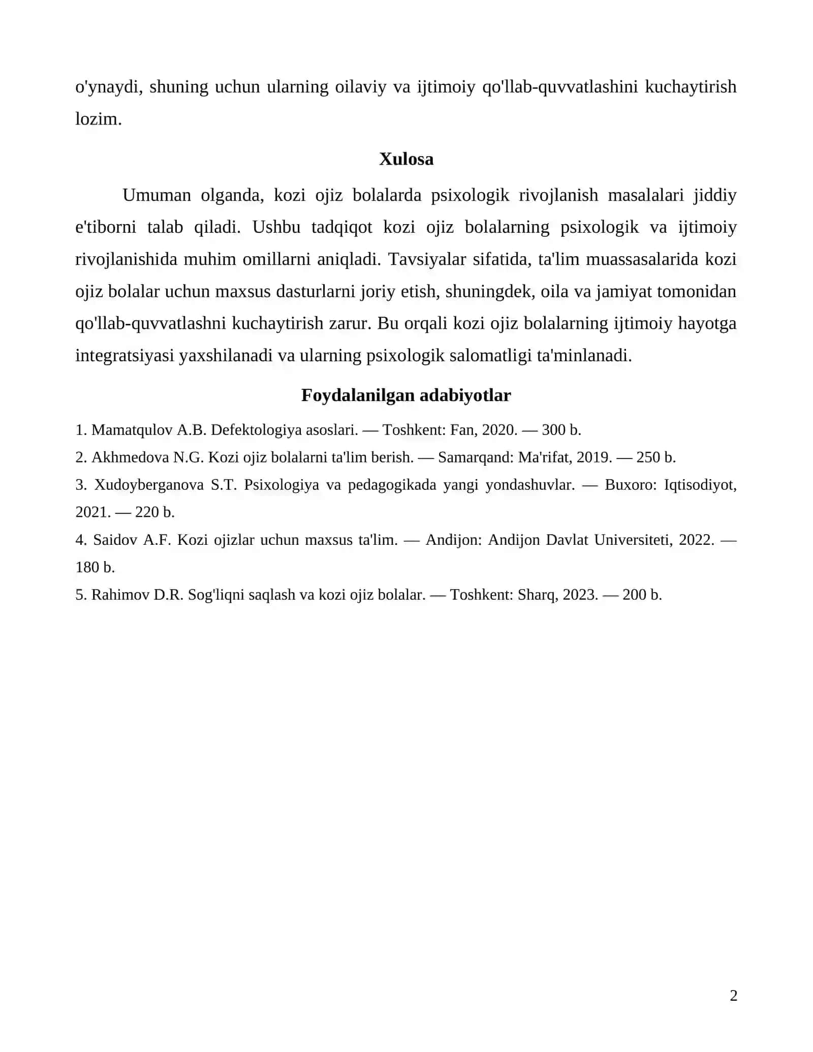Kozi ojiz bolalarda psixalagik rivojlanish keyis asosida taxlil 2