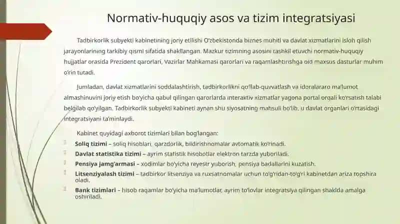 Tadbirkorlik subyekti kabineti 2