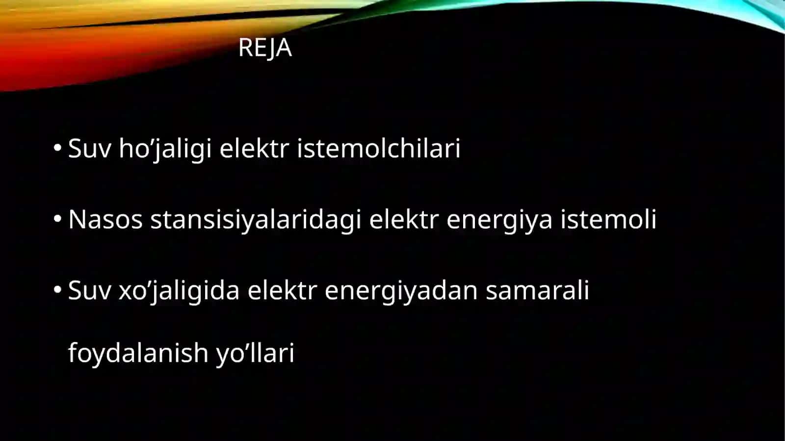 Suv xo‘jaligida elektr energiyadan samarali foydalanish 2