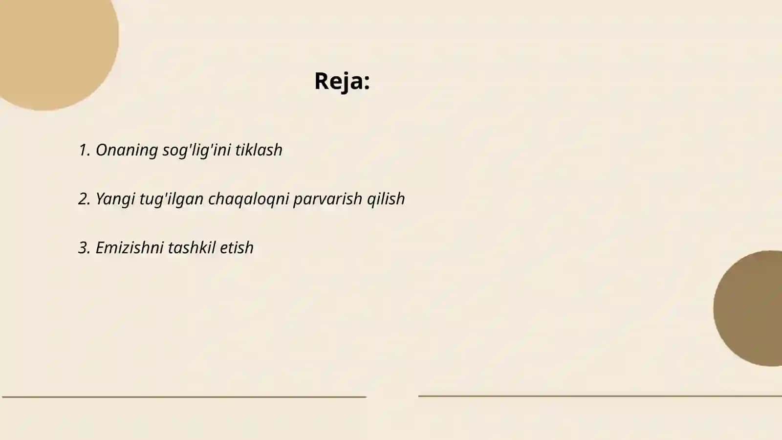 Postnatal ontagezezning asosiy davrlari 2