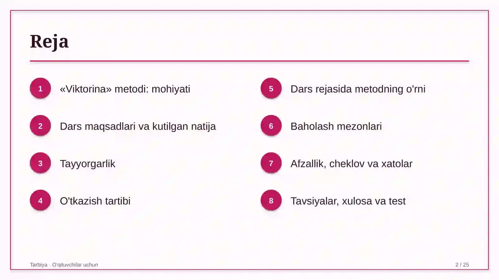 tarbiya darslarida viktorina metodidan foydalanish 7436 2
