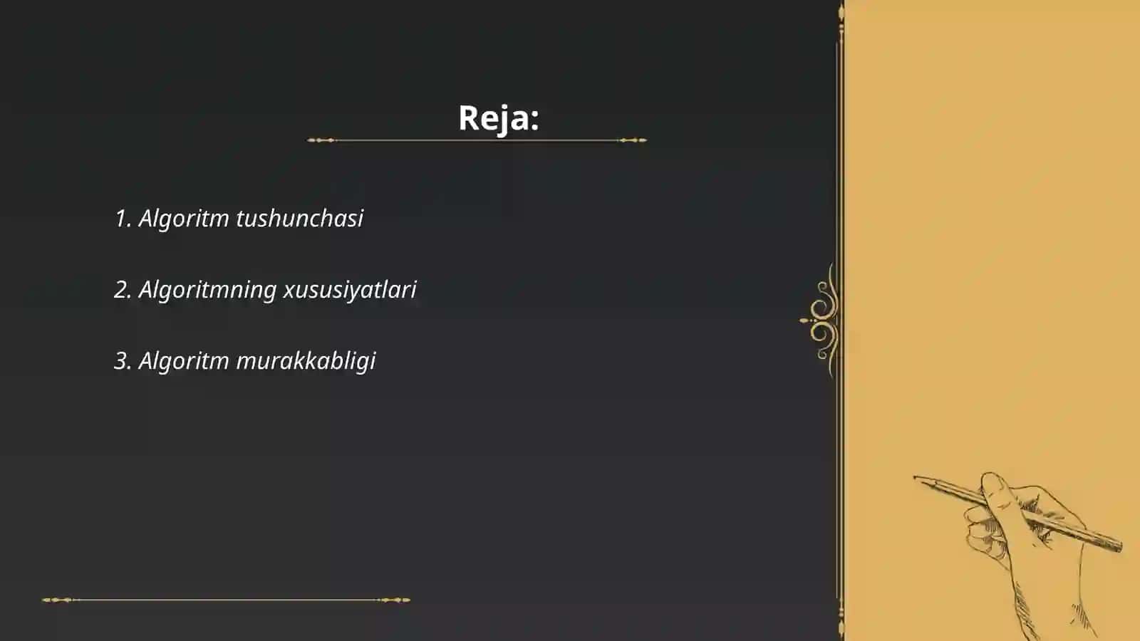 Algoritm nazariyasining asosiy tushunchalari 2