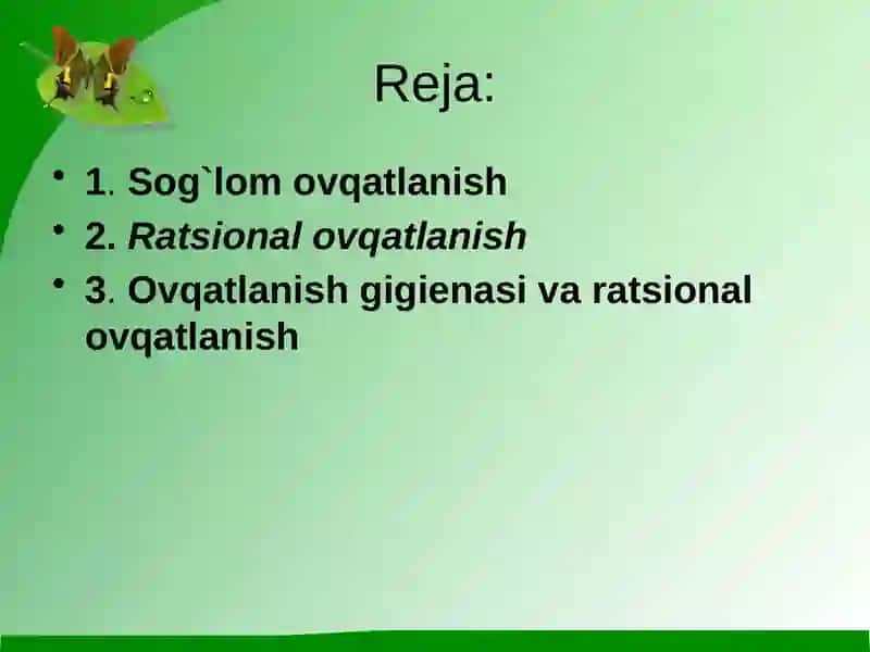 Ovqatlanishning buzuilishi 2