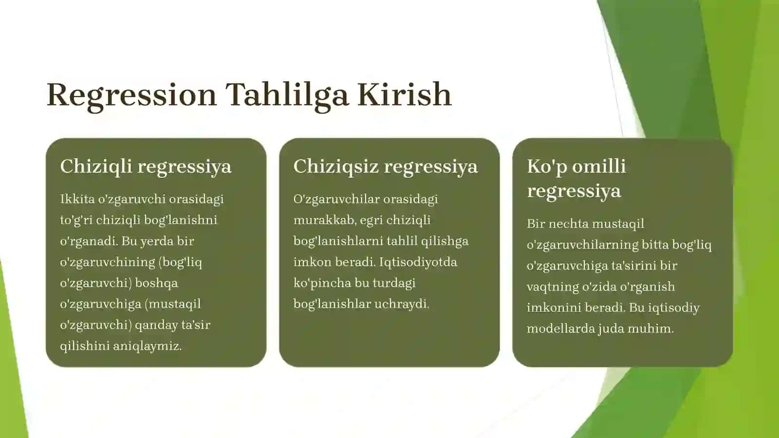 Iqtisodiy Jarayonlarni Modellashtirishda Regression Tahlil 2