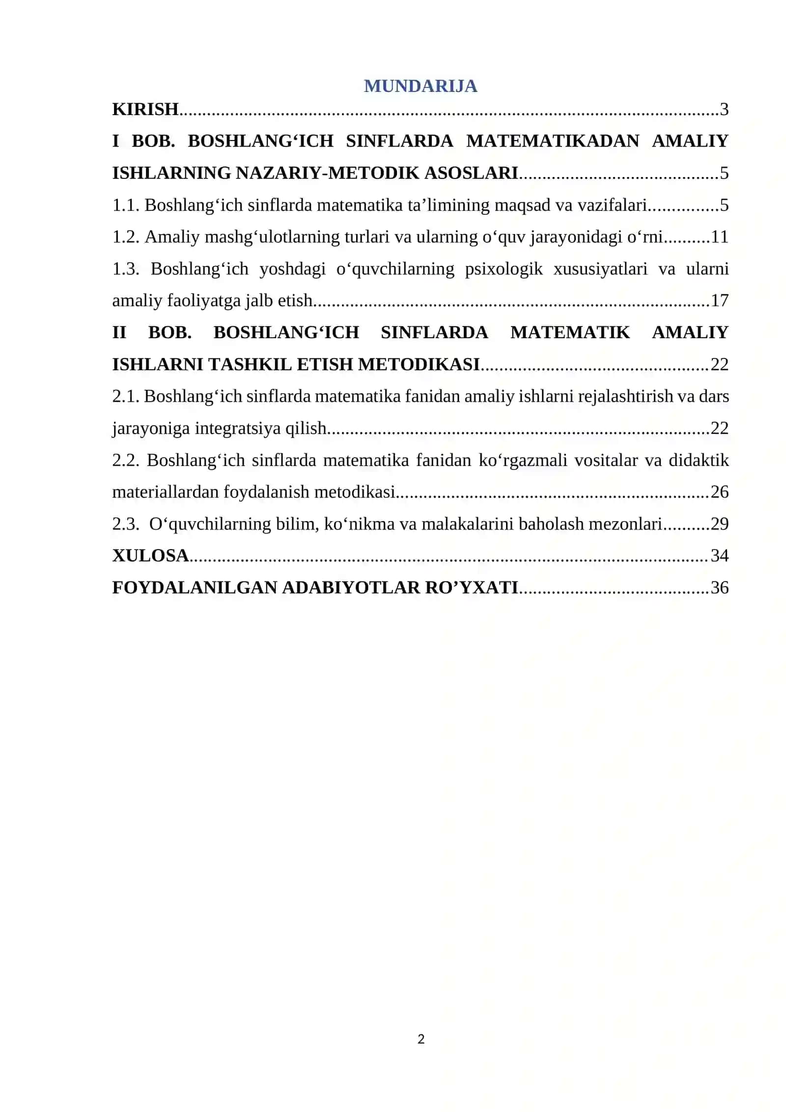 Boshlang’ich sinflarda matematikadan amaliy ishlar va ularni tashkil qilish 2