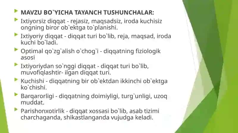 Diqqat va uning turlari 2