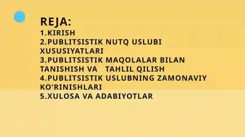 Publitsistik nutq uslubi. Publitsistik maqolalar bilan tanishish va tahlil qilish 2