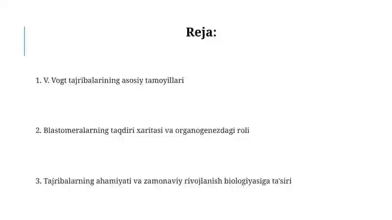 Blastomerlarning organlarga aylanishi tajribasi 2