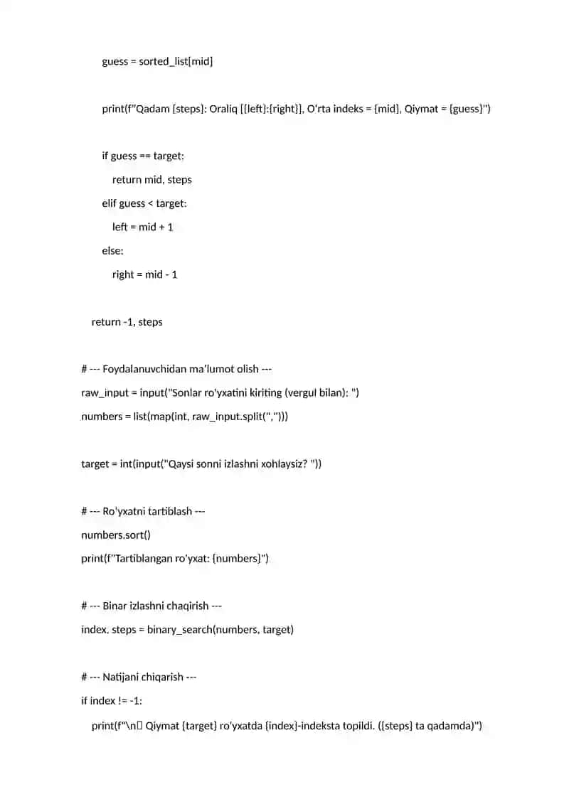 Binar Izlash Loyihasi 2