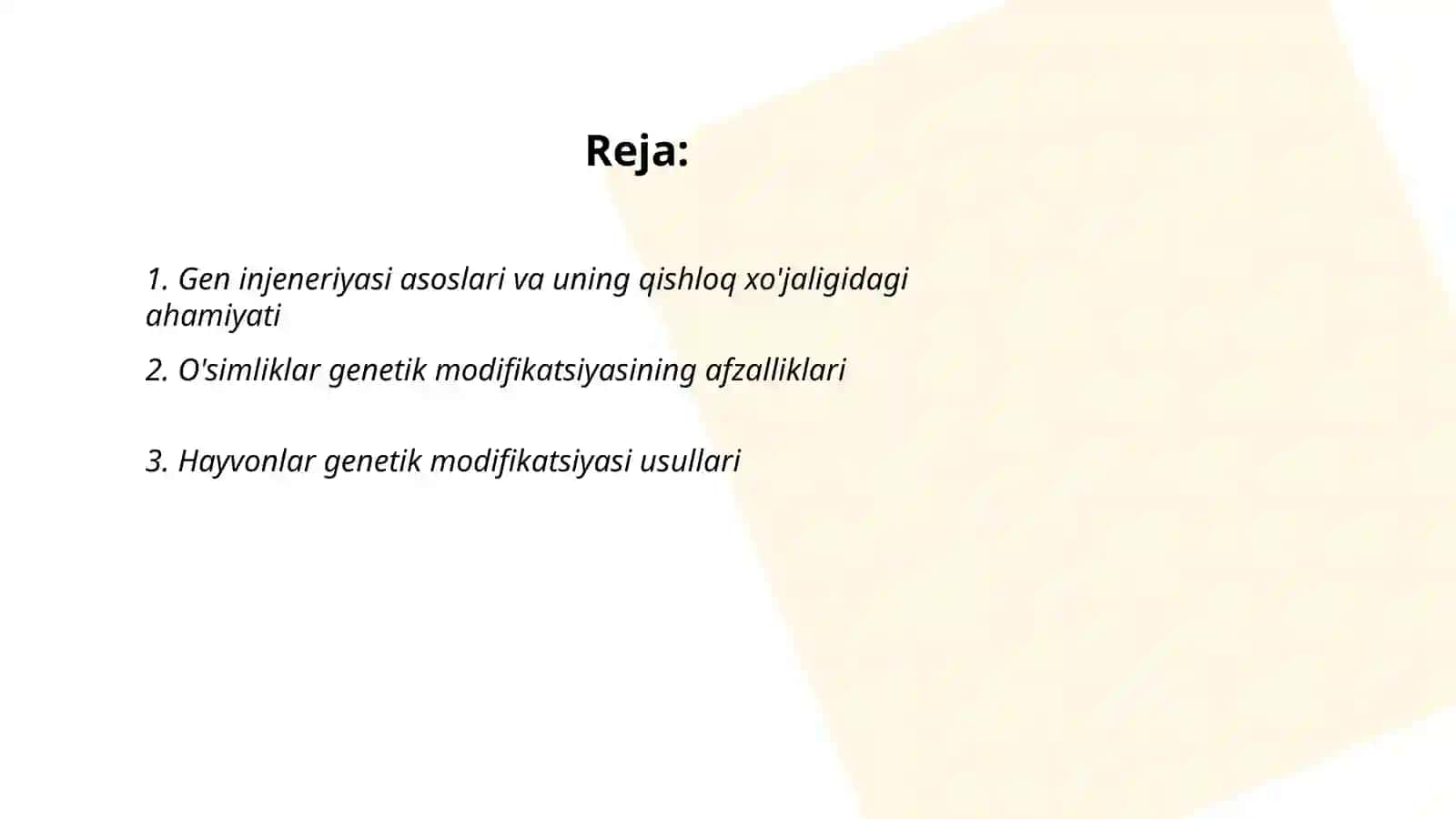 O'simlik va hayvon irsiyatini genenjeneriyasi usuli bilan o'zgartirish 2