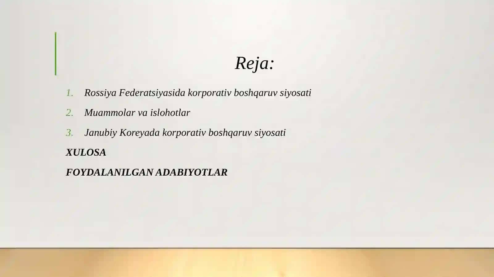 Xorijiy davlatlarda korporativ boshqaruv siyosati Rossiya,Janubiy Koreya 2