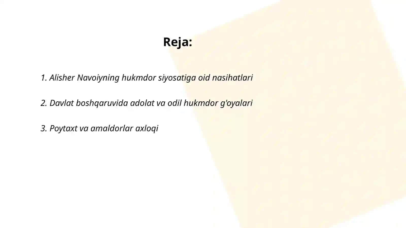 Alisher Navoiying pand-nasihat mazmunidagi asarlarida ifodalangan ijtimoiy-siyosiy, axloqiy-ta'limiy qarashlar 2